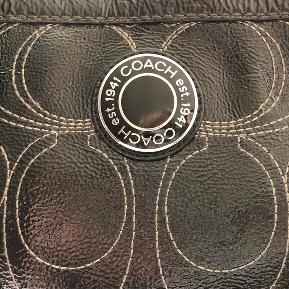 Coach  black patent hobo bag leather F1280-F19198 Shoulder - Picture 1 of 10